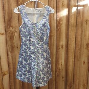 Modcloth "Lace & Mesh" Purple Violet Floral White Sleeveless Dress Easter XXS